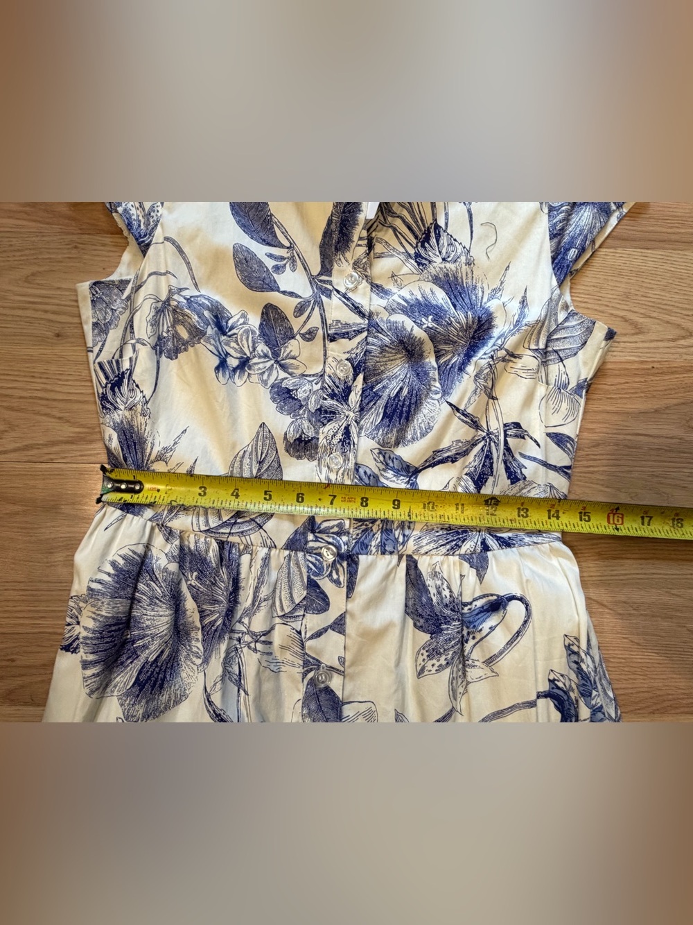 Avec Les Filles Blue and White Floral Maxi Shirt Dress NWT sz 6 - Picture 8 of 13